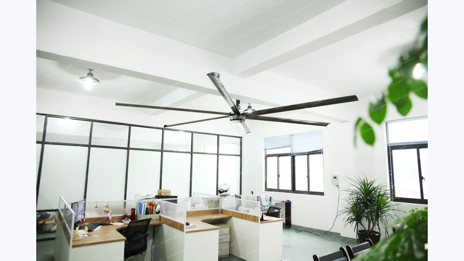 office HVLS ceiling fan installation