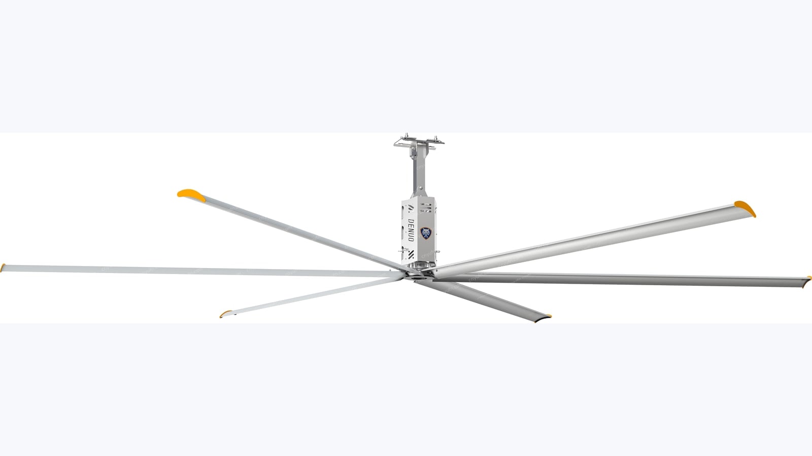 silver HVLS ceiling fan for large space