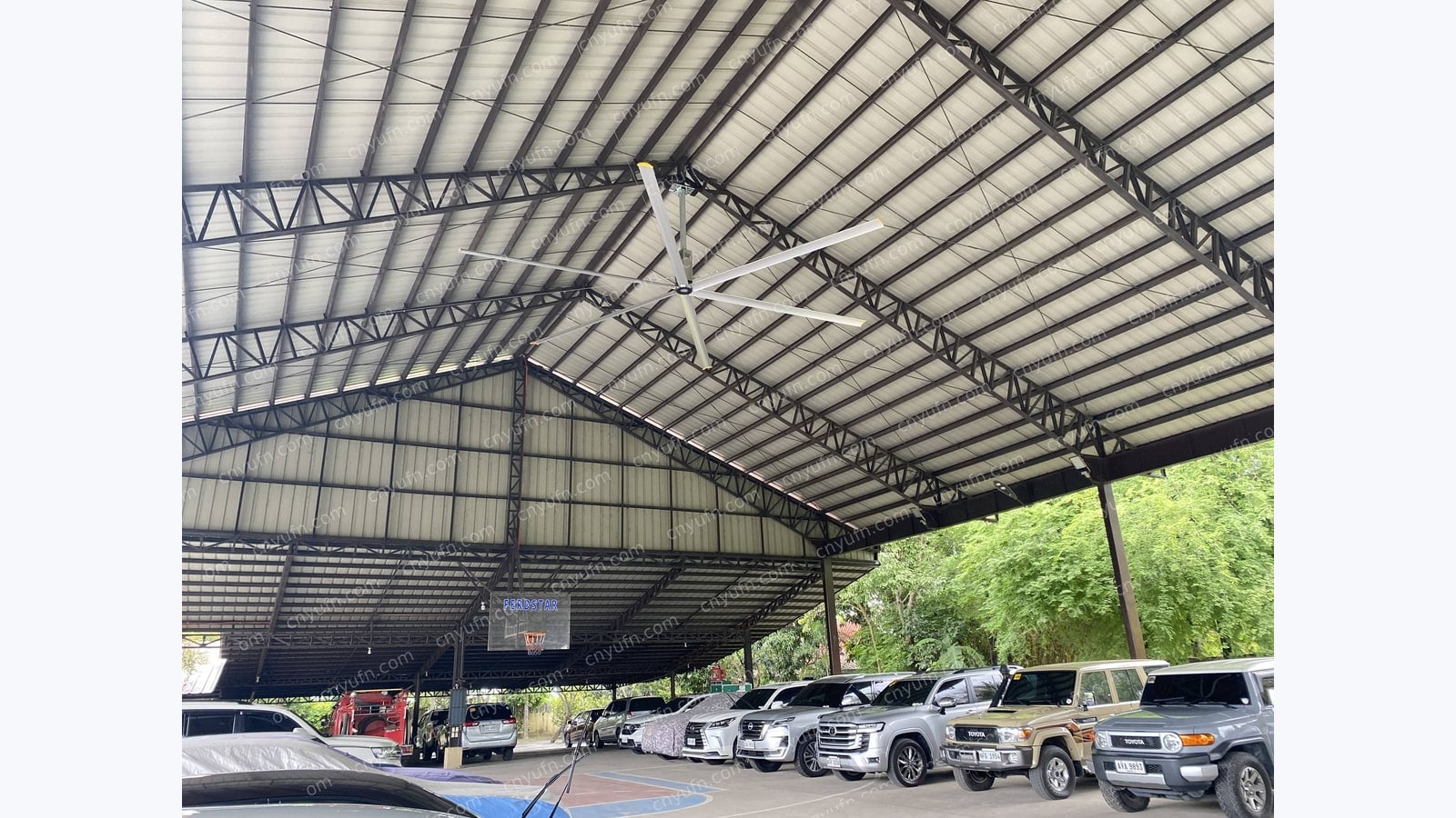 warehouse parking area HVLS fan application