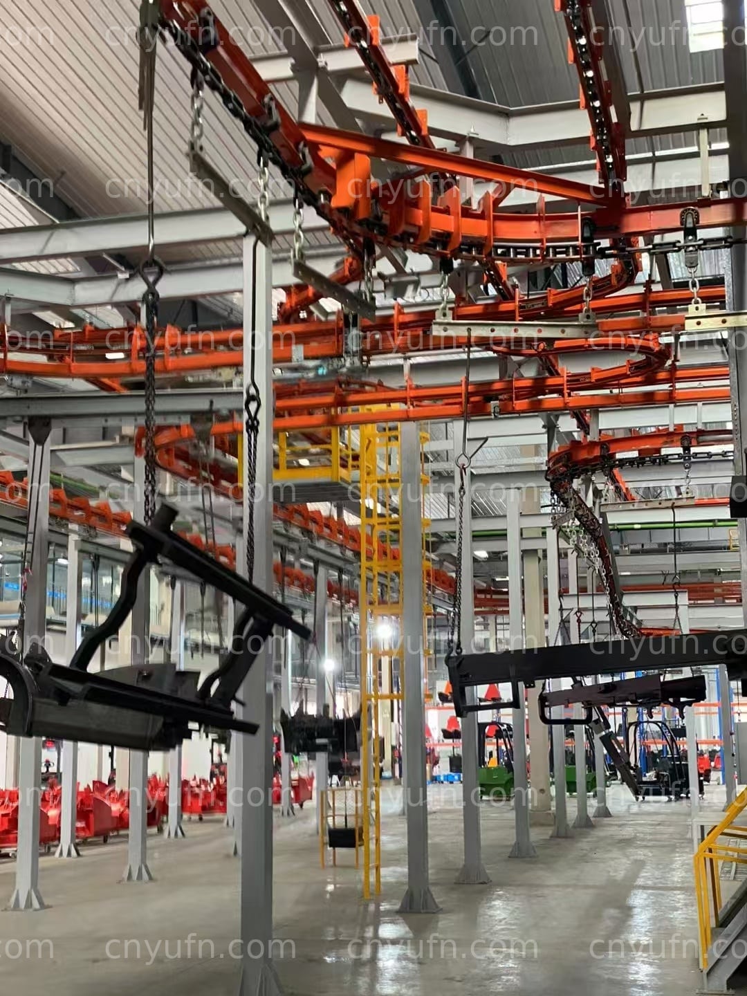 Elevator Truss Power-and-Free Conveyor Coating Line